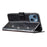 For iPhone 15 Plus Glittery PU Leather Wallet Case Stand Anti-scratch Phone Cover - Black - 3