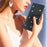 For iPhone 15 Plus Glittery PU Leather Wallet Case Stand Anti-scratch Phone Cover - Black - 5