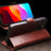 QIALINO For iPhone 15 Pro Max Genuine Cow Leather+TPU Phone Case Magnetic Closure Full Protection Phone Cover - Dark Brown - 3