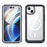 For iPhone 15 Plus Transparent Phone Case PC + TPU Cover with Tempered Glass Screen Protector - Black - 1