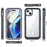For iPhone 15 Plus Transparent Phone Case PC + TPU Cover with Tempered Glass Screen Protector - Black - 3