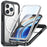 For iPhone 15 Pro Phone Case PC + TPU Fall Protection Cover with Tempered Glass Screen Protector - Black - 1