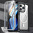 For iPhone 15 Pro Phone Case PC + TPU Fall Protection Cover with Tempered Glass Screen Protector - Black - 7