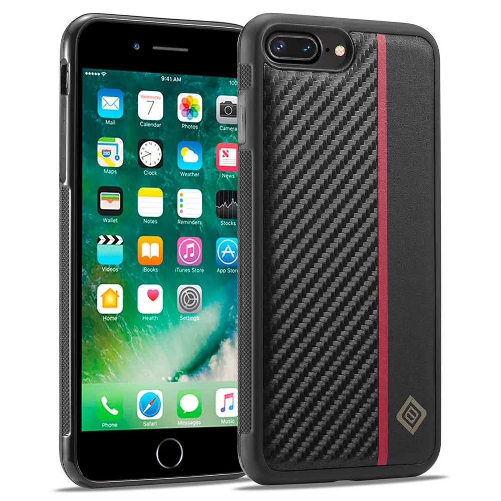 LC.IMEEKE For iPhone 7 / 8 / SE (2020) / SE (2022) PU Leather+TPU+EVA Case Carbon Fiber Texture Mobile Phone Cover - 1
