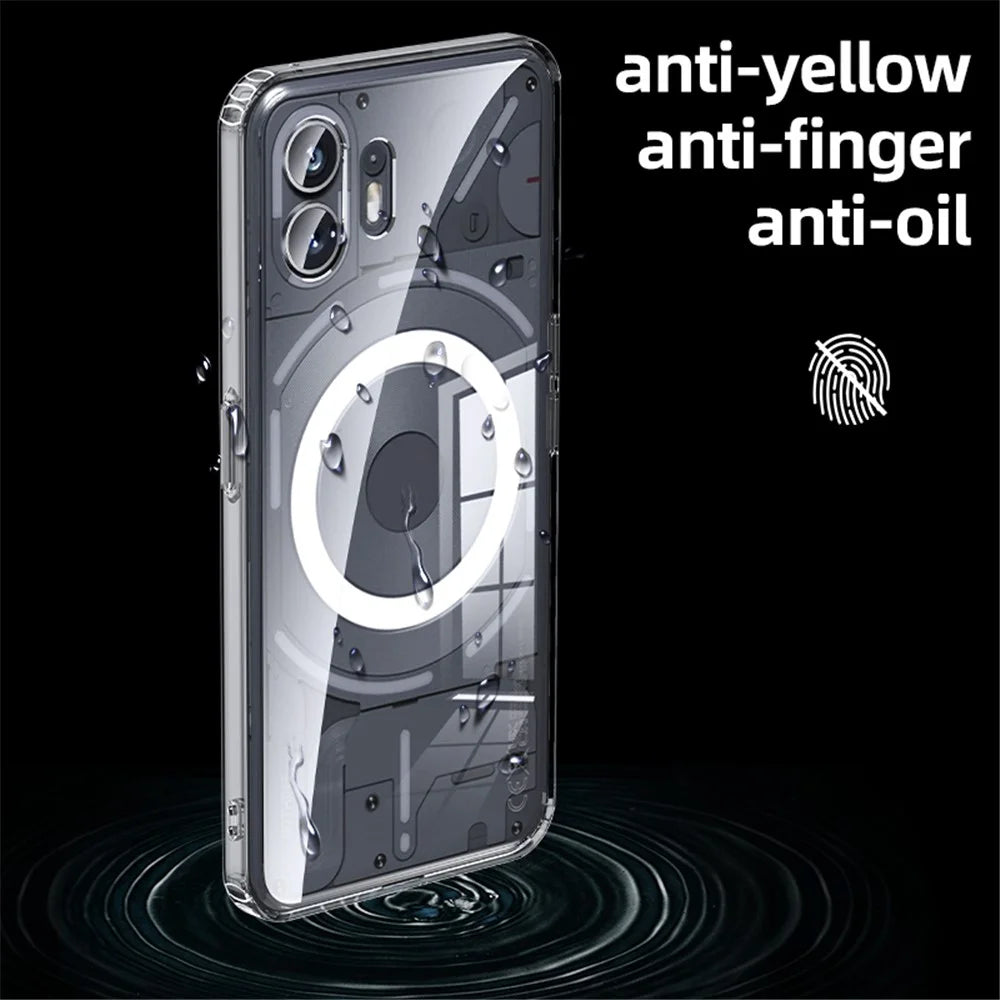 Magnetic Phone Case for Nothing Phone (2) , PC+TPU Phone Cover Magnetic Case - Transparent - 2
