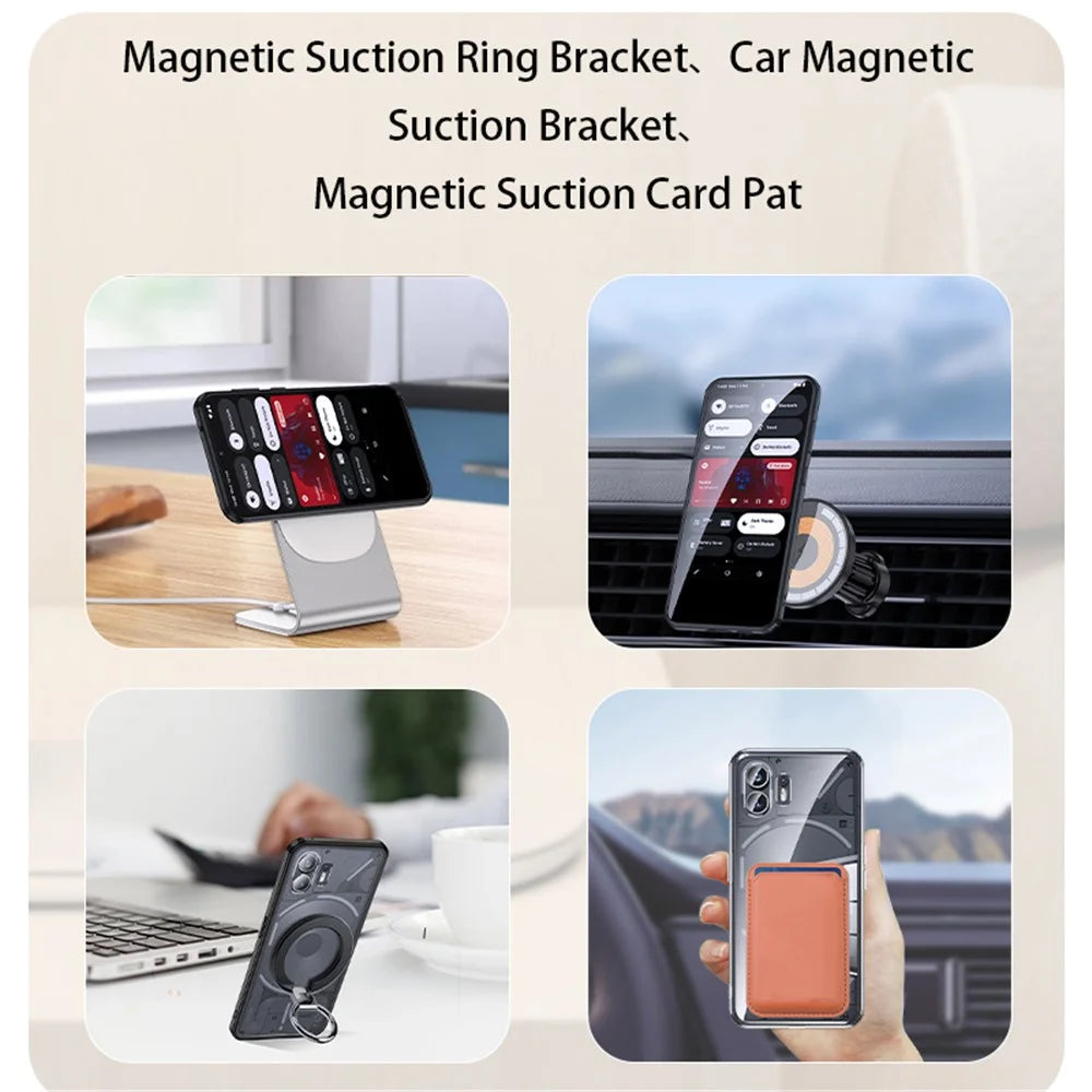 Magnetic Phone Case for Nothing Phone (2) , PC+TPU Phone Cover Magnetic Case - Transparent - 6