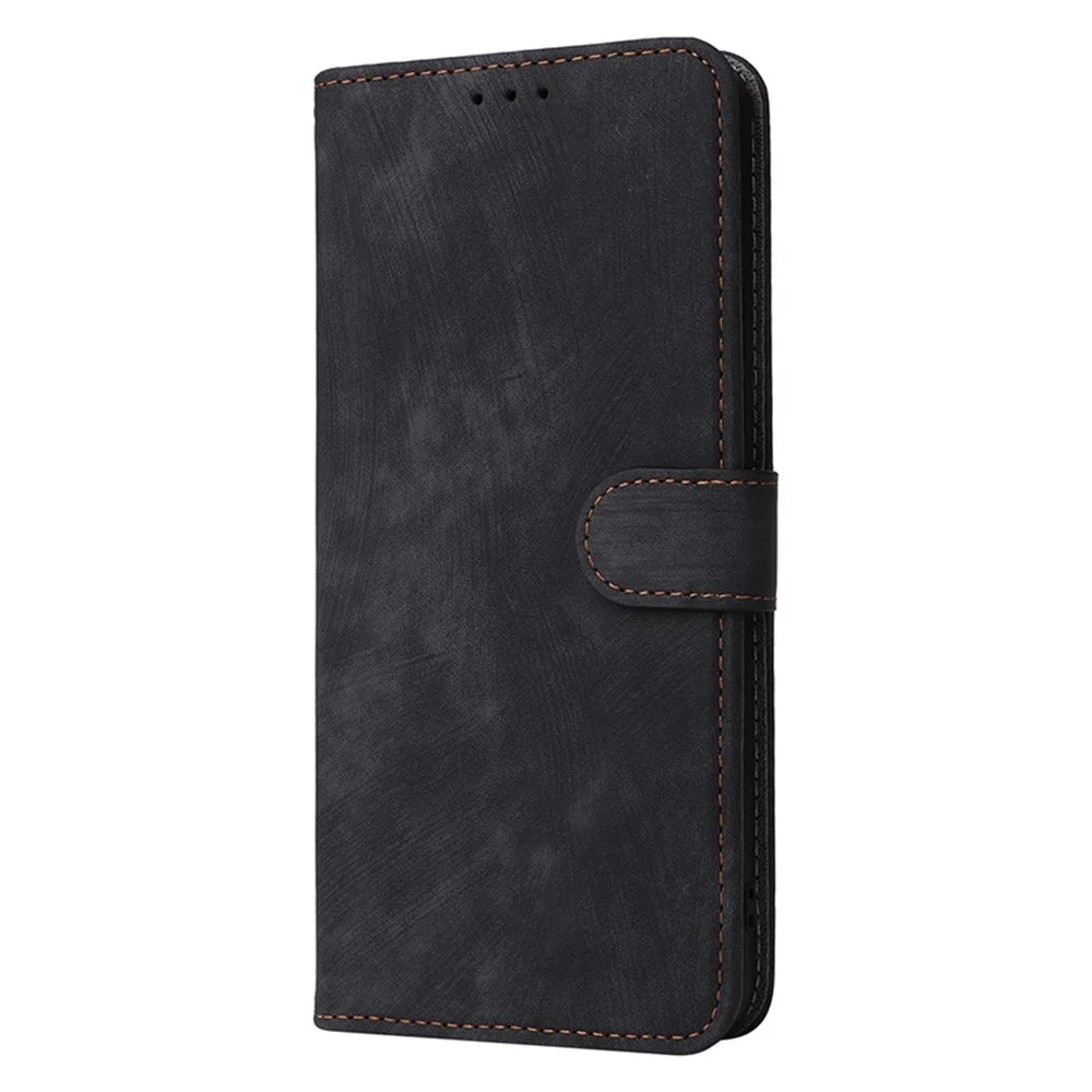 For vivo Y35+ 5G / Y35m+ 5G / Y27 4G RFID Blocking Phone Case Anti-scratch Leather Wallet Stand Cover with Strap - Black - 5