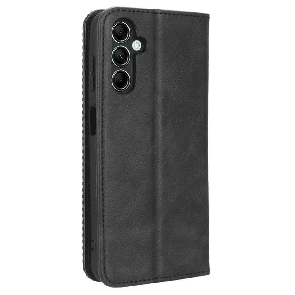 For Samsung Galaxy F34 5G / M34 5G Wallet Retro PU Leather Case Stand Protective Phone Cover - Black - 7