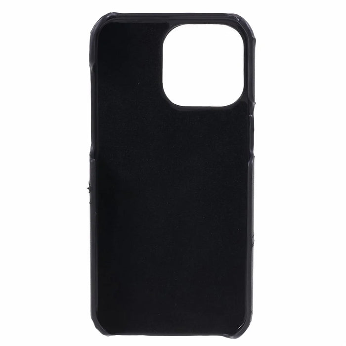 For iPhone 15 Pro PU Leather + PC Phone Case with 2 Card Holder - Black - 3