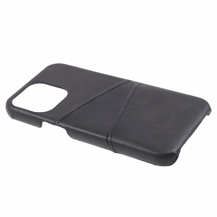 For iPhone 15 Pro PU Leather + PC Phone Case with 2 Card Holder - Black - 5