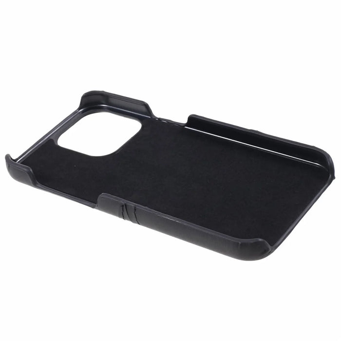 For iPhone 15 Pro PU Leather + PC Phone Case with 2 Card Holder - Black - 6
