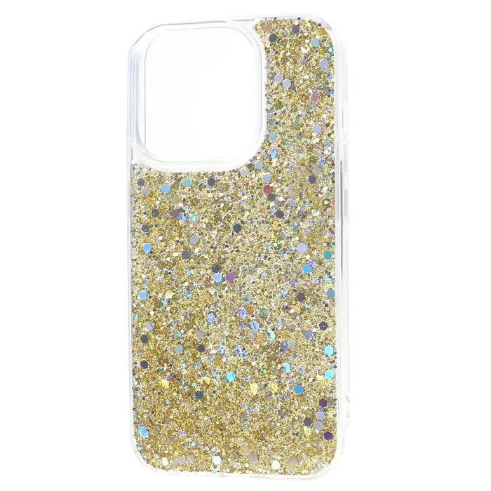 Glitter Case for iPhone 15 Pro Max , Anti-Scratch Soft TPU Phone Cover - Gold - 3