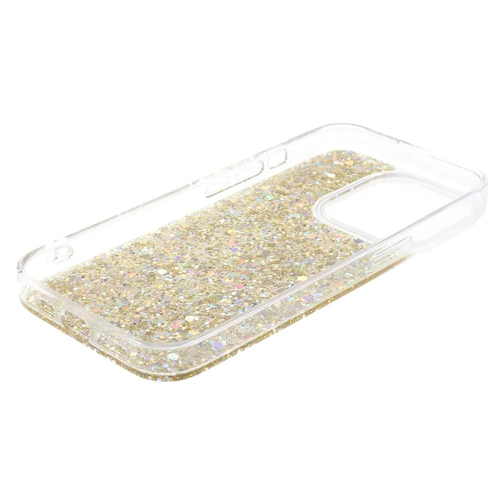 Glitter Case for iPhone 15 Pro Max , Anti-Scratch Soft TPU Phone Cover - Gold - 6
