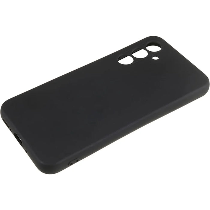 For Samsung Galaxy S23 FE Fiber Lining Rubberized TPU Phone Cover Anti-Scratch Back Case - Black - 5