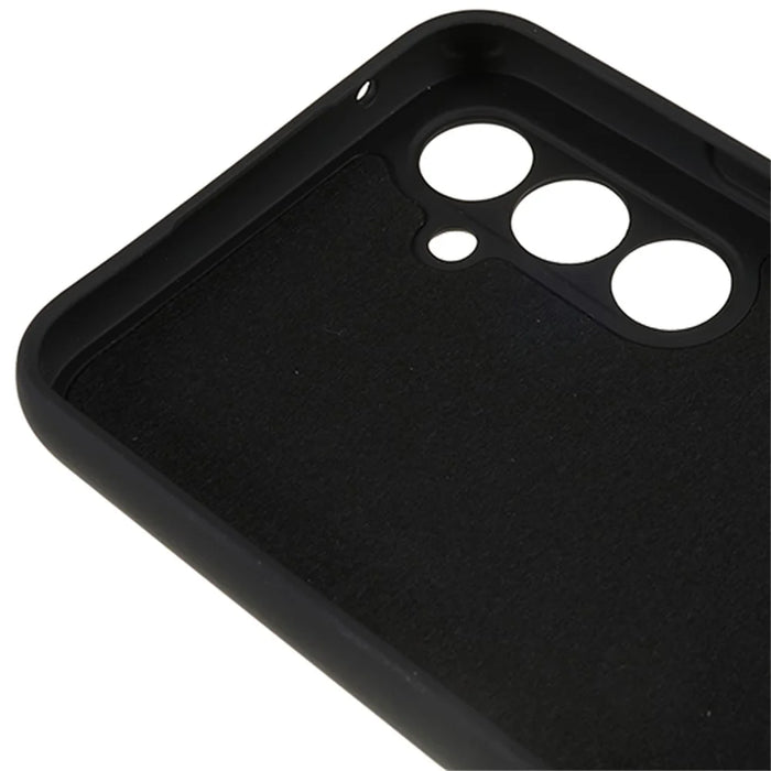 For Samsung Galaxy S23 FE Fiber Lining Rubberized TPU Phone Cover Anti-Scratch Back Case - Black - 7