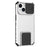 For iPhone 15 Slide Camera Cover Phone Case PC+TPU Shockproof Case Shell with Kickstand - White - 2