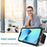 For iPhone 15 Slide Camera Cover Phone Case PC+TPU Shockproof Case Shell with Kickstand - White - 6