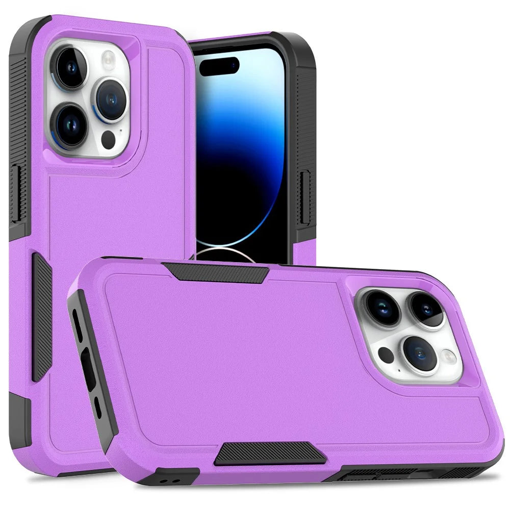 For iPhone 15 Pro Anti-scratch Phone Case PC+TPU Shockproof Back Cover - Purple - 1