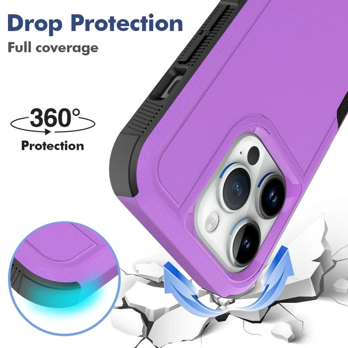 For iPhone 15 Pro Anti-scratch Phone Case PC+TPU Shockproof Back Cover - Purple - 2