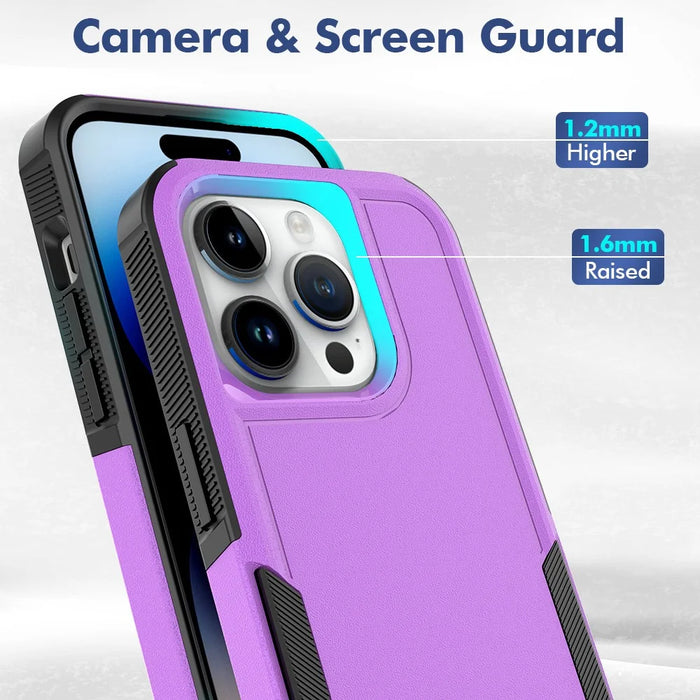For iPhone 15 Pro Anti-scratch Phone Case PC+TPU Shockproof Back Cover - Purple - 3
