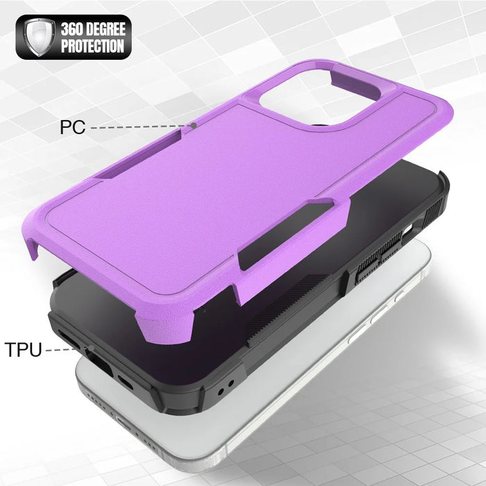 For iPhone 15 Pro Anti-scratch Phone Case PC+TPU Shockproof Back Cover - Purple - 4