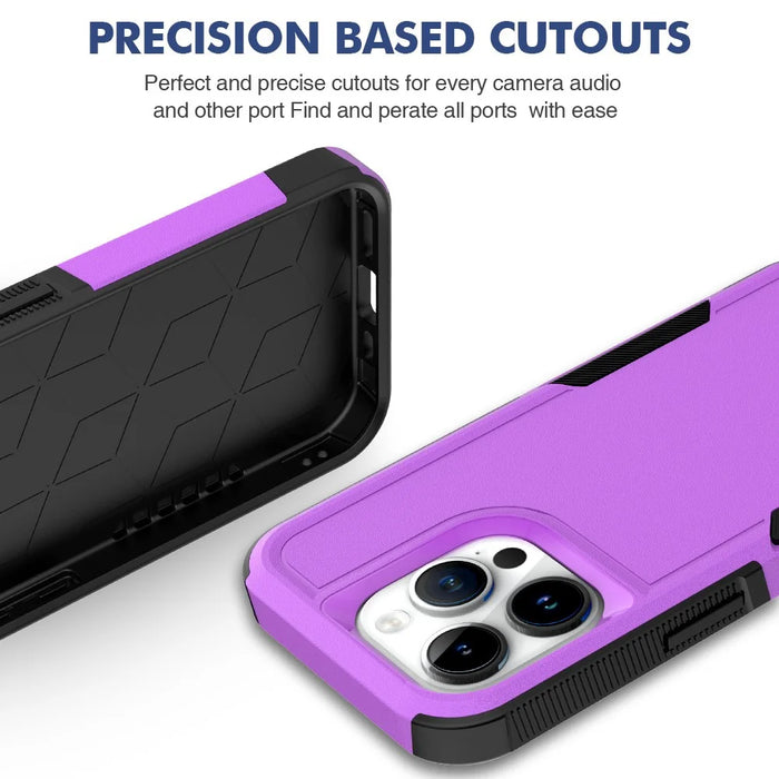 For iPhone 15 Pro Anti-scratch Phone Case PC+TPU Shockproof Back Cover - Purple - 5