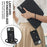 For iPhone 15  Zipper Wallet Phone Case PU Leather+TPU Ring Kickstand Back Cover with 2 Straps - Black - 5
