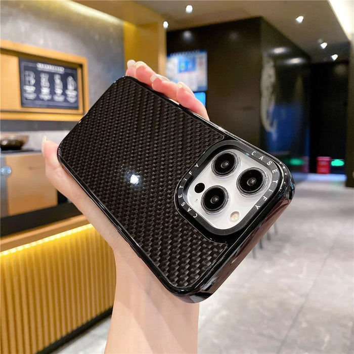 For iPhone 15 Pro Anti-Scratch Shell Carbon Fiber Texture Mobile Phone Case PC+TPU Phone Cover - 2
