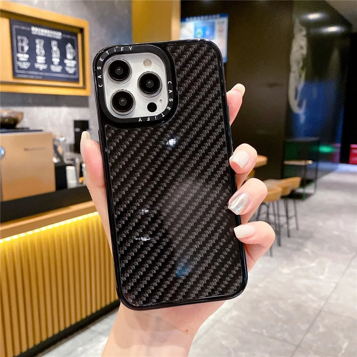 For iPhone 15 Pro Anti-Scratch Shell Carbon Fiber Texture Mobile Phone Case PC+TPU Phone Cover - 4
