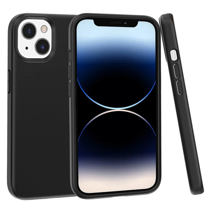 For iPhone 15 Plus PC + TPU Hybrid Phone Shell Anti-Scratch Phone Case Rubberized Surface Cover - Black - 5