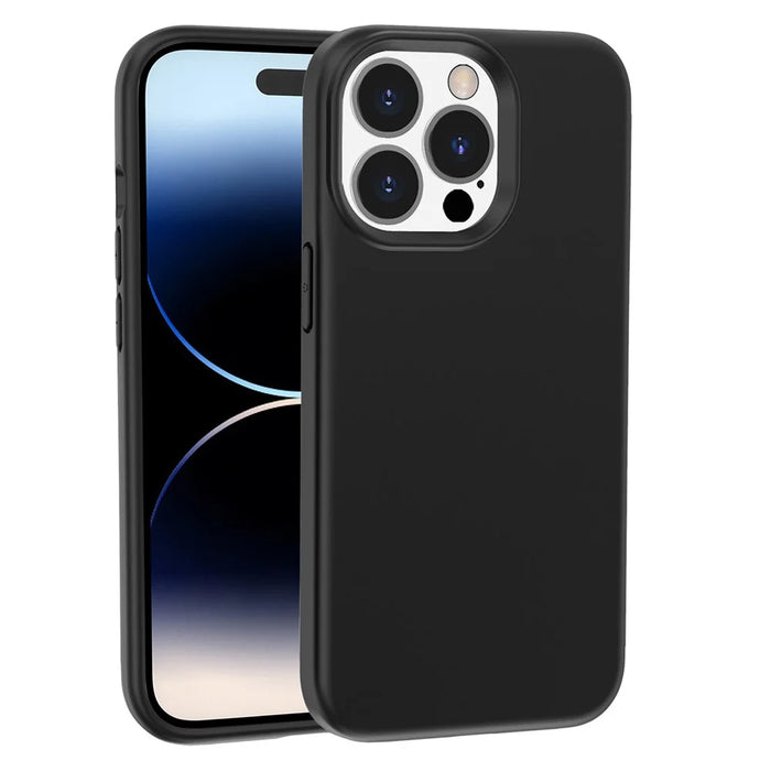For iPhone 15 Pro Max PC + TPU Hybrid Phone Shell Anti-Scratch Rubberized Surface Phone Case Cover - Black - 1