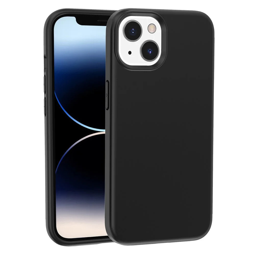 For iPhone 15 Rubberized Surface PC + TPU Hybrid Phone Shell Anti-Scratch Phone Case Cover - Black - 1
