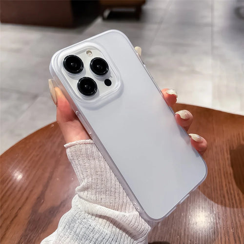 For iPhone 15 Pro Smartphone Case Anti-Fingerprint PC Matte Phone Cover Shell - Transparent - 1