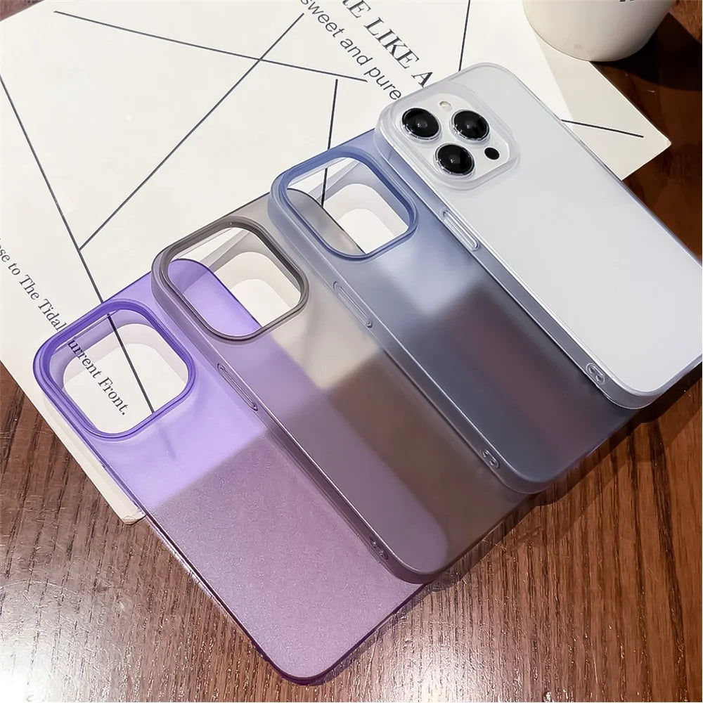 For iPhone 15 Pro Smartphone Case Anti-Fingerprint PC Matte Phone Cover Shell - Transparent - 4