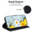 For iPhone 15 Plus Imprinted Lily Flower Case Shockproof PU Leather Wallet Stand Shell - Black - 2