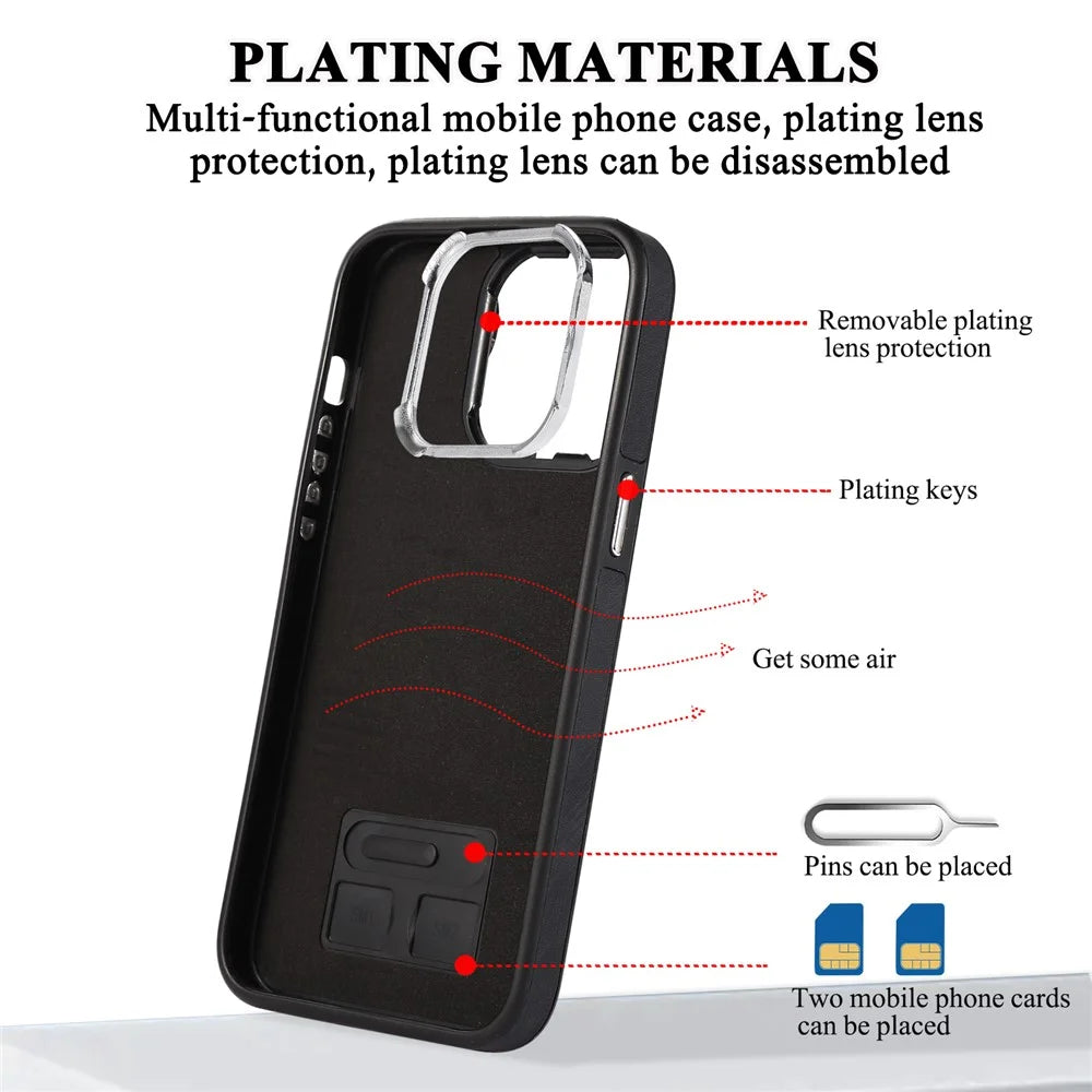 For iPhone 15 Pro Max Kickstand Case Zipper Pocket Leather+TPU Phone Cover with Hand Strap and Shoulder Strap - Black - 7