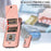 Kickstand Zipper Pocket Phone Case for iPhone 15 Plus , PU Leather Coated TPU Cover with Hand Strap - Pink - 4