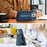 For iPhone 15 Zipper Pocket Case Zipper Pocket Leather Coated TPU Phone Cover with Hand Strap - Blue - 2