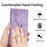 For Samsung Galaxy A32 5G / M32 5G Phone Case Triangle Imprinted Leather Stand Wallet Cover with Strap - Purple - 7