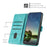 For iPhone 12 / iPhone 12 Pro 6.1 inch PU Leather Stand Phone Case Triangle Imprinted Wallet Cover with Strap - Green - 2