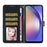 For Samsung Galaxy S23 FE Anti-scratch Glittery PU Leather Case Folio Flip Wallet Stand Phone Cover - Black - 2