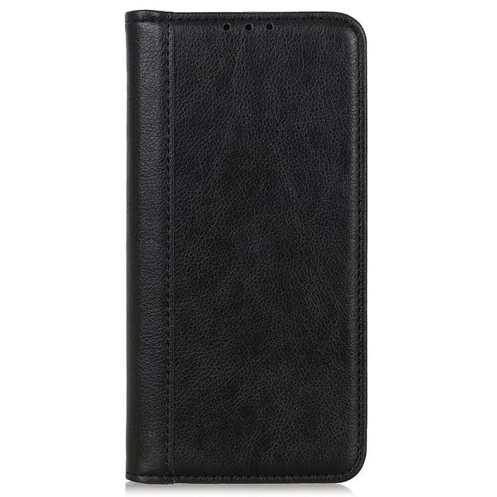 For Nothing Phone (2) Split Leather Wallet Stand Phone Case Litchi Texture Protective Cover - Black - 6
