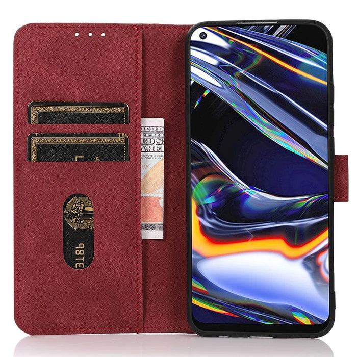 KHAZNEH Smartphone Case for Nothing Phone (2) Textured PU Leather Wallet Stand Cover - Red - 3