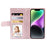 HANMAN Miki Series For iPhone 14 Plus Zipper Pocket Phone Leather Case Wallet Stand Cover with Shoulder Strap - Rose Gold - 2