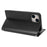 HANMAN Miki Series Zipper Pocket Phone Case for iPhone 14 , PU Leather Wallet Stand Cover with Shoulder Strap - Black - 3