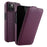 MELKCO For iPhone 13 mini Genuine Cow Leather+PC Phone Case Vertical Flip Litchi Texture Protective Cover - Purple - 1