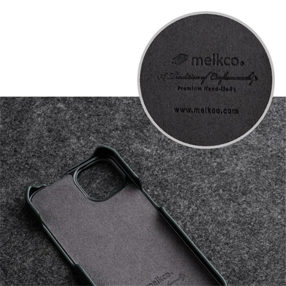 MELKCO For iPhone 13 mini Genuine Cow Leather+PC Phone Case Vertical Flip Litchi Texture Protective Cover - Purple - 3