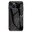 For iPhone 15 Marble Pattern Back Cover Tempered Glass+PC+TPU Anti-Scratch Phone Case - Black Marble - 1