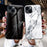 For iPhone 15 Marble Pattern Back Cover Tempered Glass+PC+TPU Anti-Scratch Phone Case - Black Marble - 7