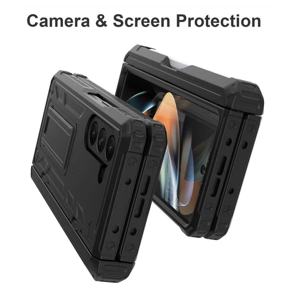 GW30 Kickstand Phone Case for Samsung Galaxy Z Fold5 5G Hard PC Protective Cover with Pencil Slot - Black - 3
